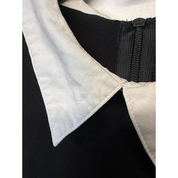 Wednesday Addams Dress by Aphratti Sz M Black Long Sleeve Mini Fit And Flare - Picture 7 of 9